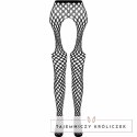 PASSION Eco Collection Bodystocking ECO S003 biały - ekologiczny model one size Passion