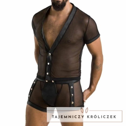 Passion Michael Komplet Bielizny Czarny L/XL Poliuretanowy Design Passion