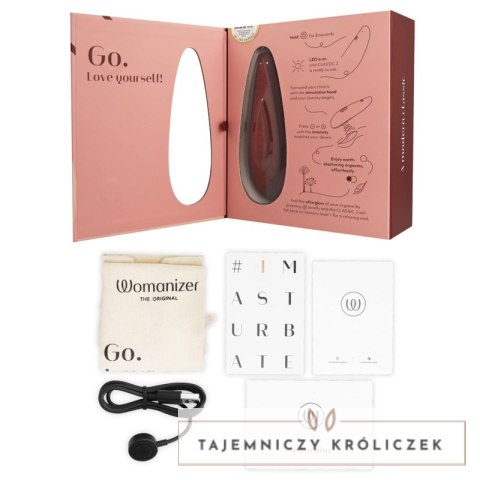 Womanizer Classic 2 Bordeaux - stymulator bezdotykowy, 10 poziomow, IPX7 WOMANIZER