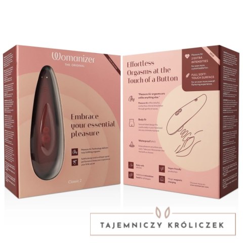 Womanizer Classic 2 Bordeaux - stymulator bezdotykowy, 10 poziomow, IPX7 WOMANIZER