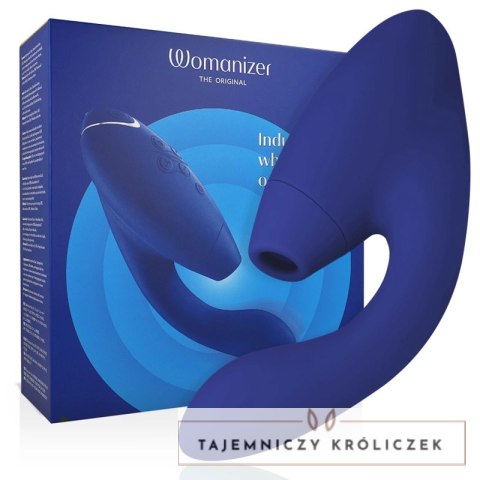Womanizer Duo 2 Blue - Innowacyjny model z technologią powietrzną, silikonowy WOMANIZER