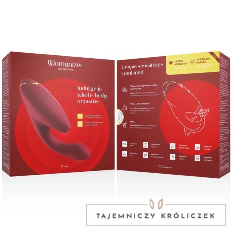 Womanizer Duo 2 Bordeaux - Zaawansowany Stymulator Powietrzno-Wibracyjny IPX7 WOMANIZER