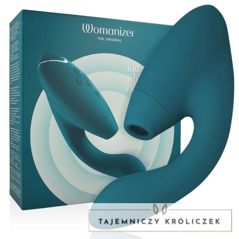 Womanizer Duo 2 Niebieski Benzyna - Podwojny stymulator z technologią powietrzną WOMANIZER