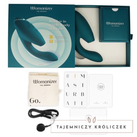Womanizer Duo 2 Niebieski Benzyna - Podwojny stymulator z technologią powietrzną WOMANIZER