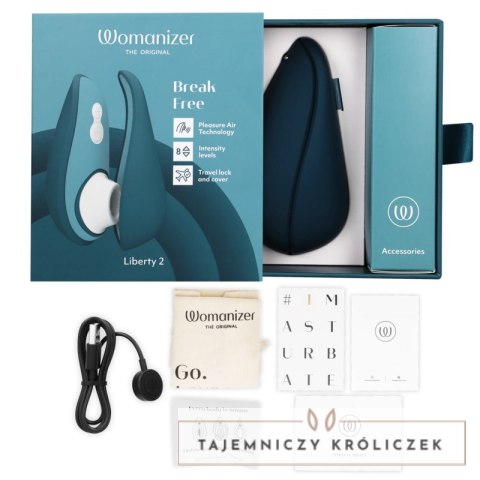 Womanizer Liberty 2 Air Pulse - kompaktowy model z falami powietrza, niebieski WOMANIZER