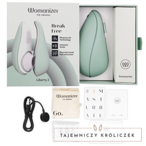 Womanizer Liberty 2 Jasnozielony - kompaktowy model z technologią fal powietrznych WOMANIZER