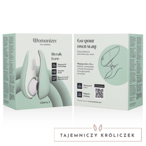 Womanizer Liberty 2 Jasnozielony - kompaktowy model z technologią fal powietrznych WOMANIZER