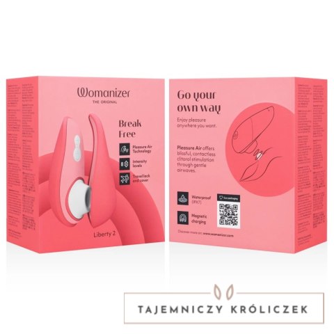 Womanizer Liberty 2 Personalny Stymulator Powietrzny z Magnetyczną Pokrywką Rożowy WOMANIZER