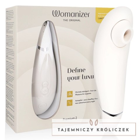 Womanizer Premium 2 - stymulator powietrzny, szary, 14 poziomow, IPX7 WOMANIZER