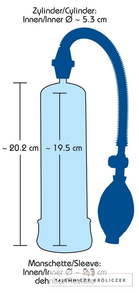 You2Toys Pompa prożniowa Blue 20 cm z zaworem bezpieczeństwa Bang Bang
