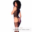 Chilirose CR 4855 Bodystocking Czarny S/L siateczkowy wzor CHILIROSE