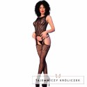 Chilirose CR 4855 Bodystocking Czarny S/L siateczkowy wzor CHILIROSE