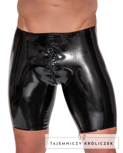 LateX Spodenki Lateksowe Czarne z Zamkiem Błyskawicznym L Late X