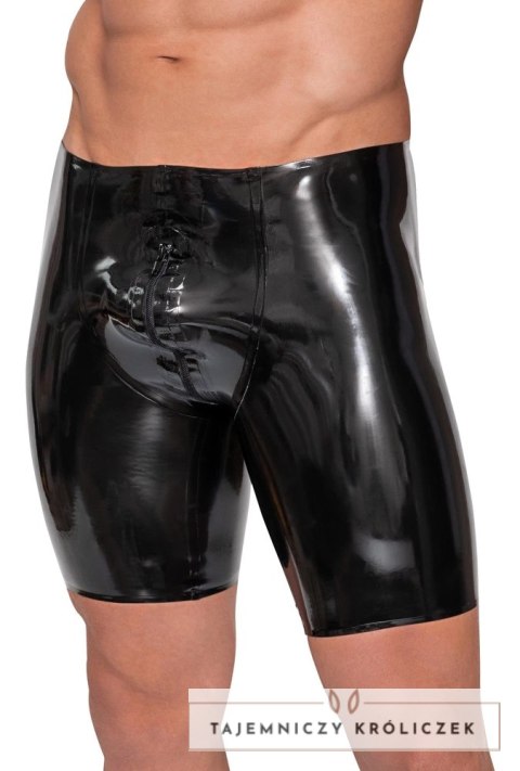 LateX Spodenki Lateksowe Czarne z Zamkiem Błyskawicznym L Late X