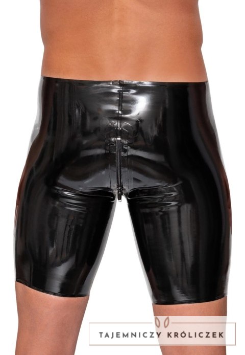 LateX Spodenki Lateksowe Czarne z Zamkiem Błyskawicznym L Late X