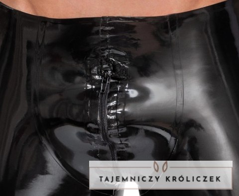LateX Spodenki Lateksowe Czarne z Zamkiem Błyskawicznym L Late X