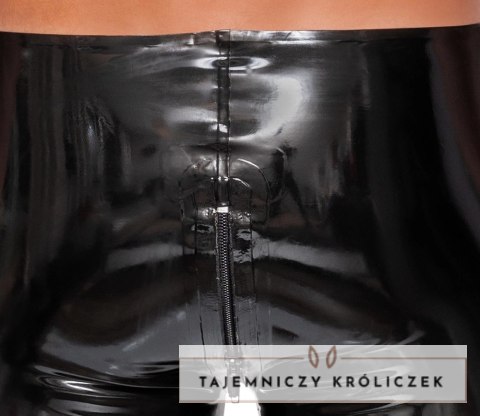 LateX Spodenki Lateksowe Czarne z Zamkiem Błyskawicznym L Late X