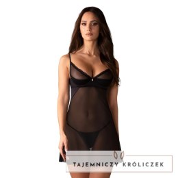 Obsessive Stelisa komplet czarna koszulka + stringi S/M regulacja Obsessive