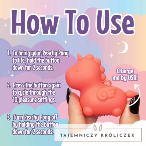 Unihorn Mini Peachy Pony - kompaktowy masażer wielofunkcyjny rożowy Creative Conceptions
