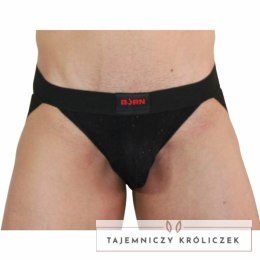 BURN Jock 003 Czarny XL - Błyszczący Pas Biodrowy Komfortowy BURN