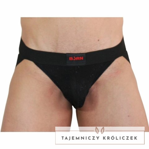 BURN Jock 003 Czarny XL - Błyszczący Pas Biodrowy Komfortowy BURN