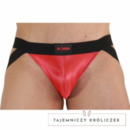 BURN Jock 010 czerwono-czarny M - pas biodrowy z elastyczną tkaniną BURN