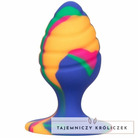 CalExotics Cheeky Medium Tie Dye - silikonowy korek z przyssawką 7,5 cm CALEXOTICS