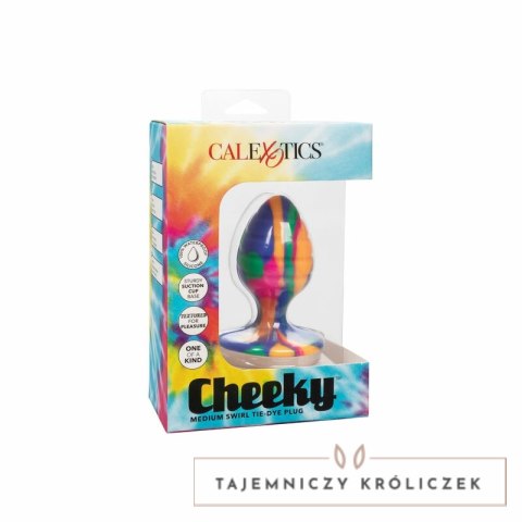 CalExotics Cheeky Medium Tie Dye - silikonowy korek z przyssawką 7,5 cm CALEXOTICS
