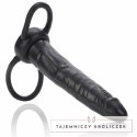 CalExotics Double Strap-On System czarny - podwojny aplikator TPR 13 cm CALEXOTICS