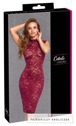 Cottelli Lingerie Sukienka Koronkowa Bordeaux M z Kołnierzykiem Cottelli