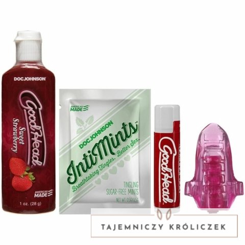 Doc Johnson GoodHead Zestaw Lick It Truskawkowy - Akcesoria do pielęgnacji ust Doc Johnson