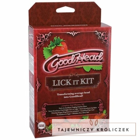 Doc Johnson GoodHead Zestaw Lick It Truskawkowy - Akcesoria do pielęgnacji ust Doc Johnson