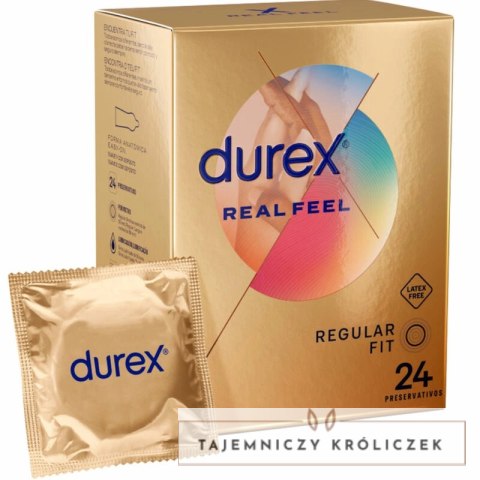 Durex RealFeel 24 szt. prezerwatywy bez lateksu, naturalny kontakt Durex