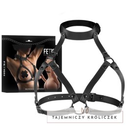 Fetish Submissive Uprząż Regulowana Piersiowa ze Skory Wegańskiej i Neoprenu FETISH SUBMISSIVE