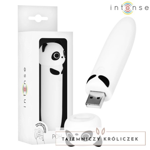 Intense POH Panda - mini urządzenie wibrujące, USB, silikon, 10 cm INTENSE