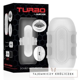 Jamyjob Turbo - Podwojna maszyna intymna z dwoma otworami TPE ABS JAMYJOB