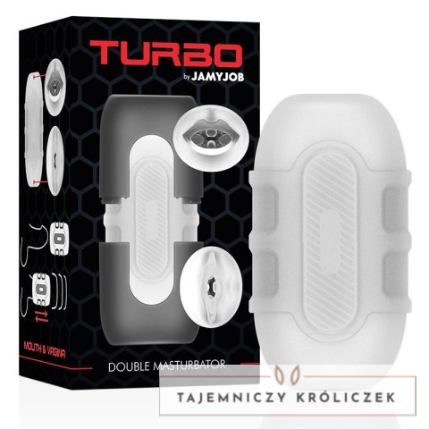 Jamyjob Turbo - Podwojna maszyna intymna z dwoma otworami TPE ABS JAMYJOB
