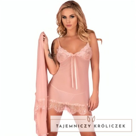 LivCo Corsetti Fashion Hyeona 1710 Babydoll + stringi pudrowy roż XL LIVCO CORSETTI