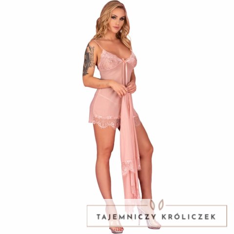 LivCo Corsetti Fashion Hyeona 1710 Babydoll + stringi pudrowy roż XL LIVCO CORSETTI