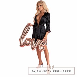 Livco Corsetti Ariladyen LC 90568 Czarny Komplet Szlafrok + Majtki Koronka LIVCO CORSETTI