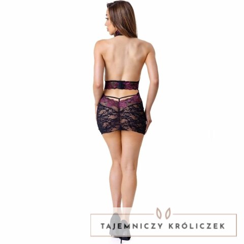 Livco Corsetti Leisa LC 20201 komplet czarny S/M koronka top + stringi LIVCO CORSETTI