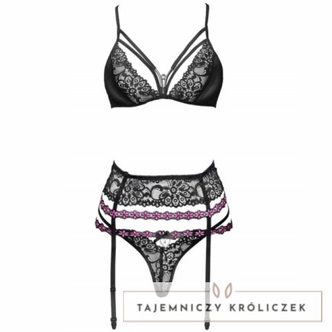 Livco Corsetti Snehana komplet bielizny czarny L/XL koronka 3-częściowy LIVCO CORSETTI