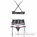 Livco Corsetti Snehana komplet bielizny czarny L/XL koronka 3-częściowy LIVCO CORSETTI