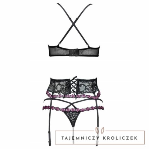 Livco Corsetti Snehana komplet bielizny czarny L/XL koronka 3-częściowy LIVCO CORSETTI