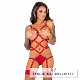 Livco Corsetti Thiara LC 20213 Komplet body z pończochami czerwony S/M LIVCO CORSETTI
