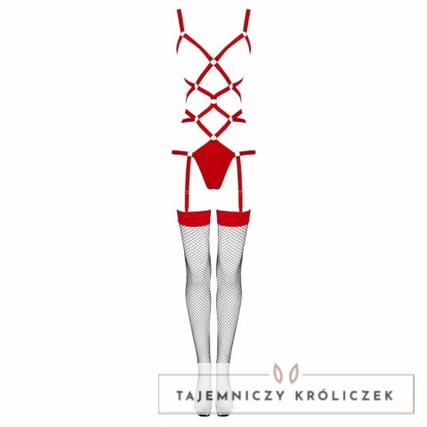 Livco Corsetti Thiara LC 20213 Komplet body z pończochami czerwony S/M LIVCO CORSETTI