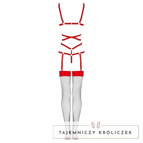 Livco Corsetti Thiara LC 20213 Komplet body z pończochami czerwony S/M LIVCO CORSETTI