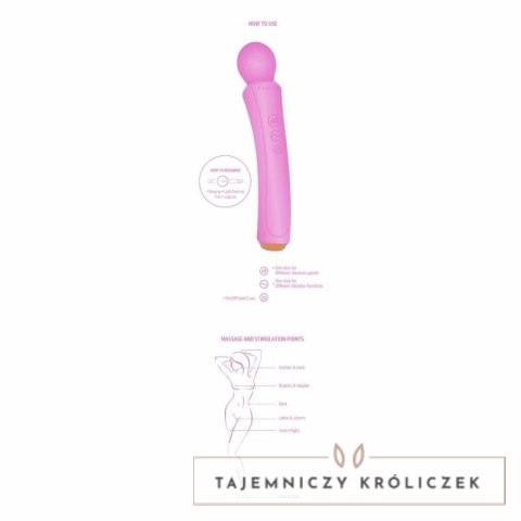 XOCOON Zakrzywiona Rożdżka do Masażu Fuksja - 10 Trybow, USB XOCOON