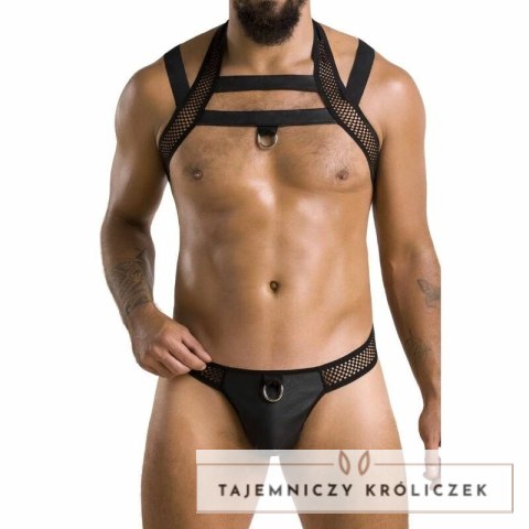 Passion Jacob Black L/XL - Komplet bielizny z poliuretanu Oeko-Tex Passion
