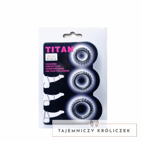 Baile Titan zestaw 3 silikonowych pierścieni elastycznych czarny BAILE